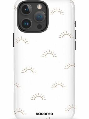 Kaseme White Phone with Sunrise Motif 16promax